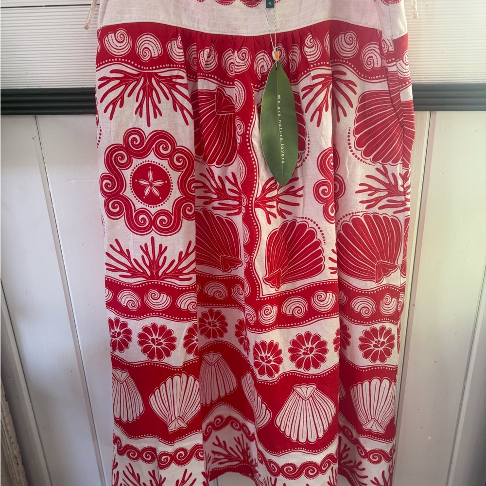 Farm Rio red white Ainika shell skirt, XL, BNWT - Picture 7 of 12